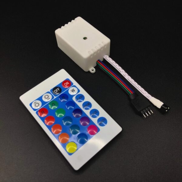 12V 5050 RGB LED Strip Controller box with 24 Key IR Remote Control