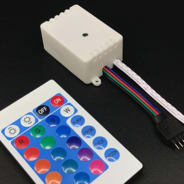 12V 5050 RGB LED Strip Controller box with 24 Key IR Remote Control