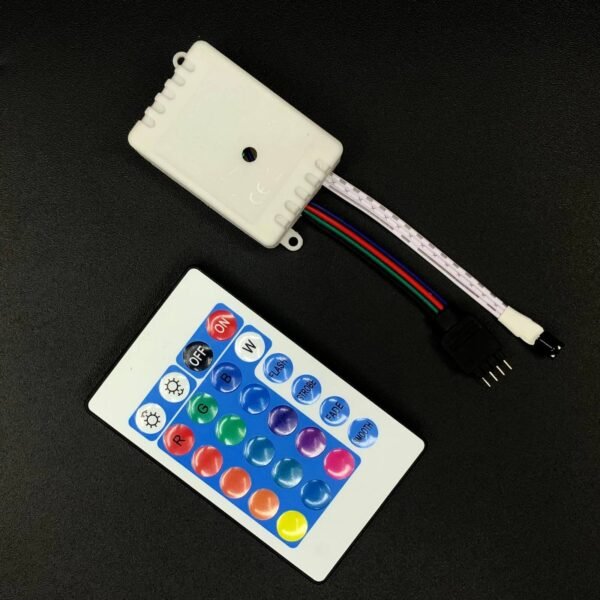 12V 5050 RGB LED Strip Controller box with 24 Key IR Remote Control