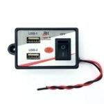 12V to 5V DC converter with 2 USB jacks for mobile charging