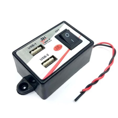12V to 5V DC converter with 2 USB jacks for mobile charging