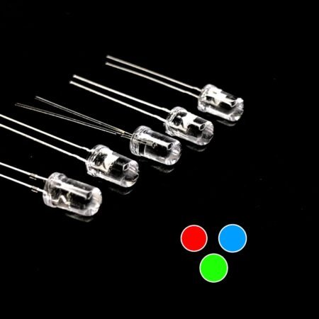 Pack Of 10 – 5mm RGB LED 2 Pin Auto Flashing – Clear Lens