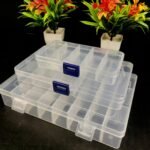 24 Grid Adjustable Partition Clear Plastic Box Component Organiser