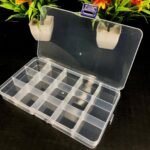 15 Grid Adjustable Partition Clear Plastic Box Component Organiser