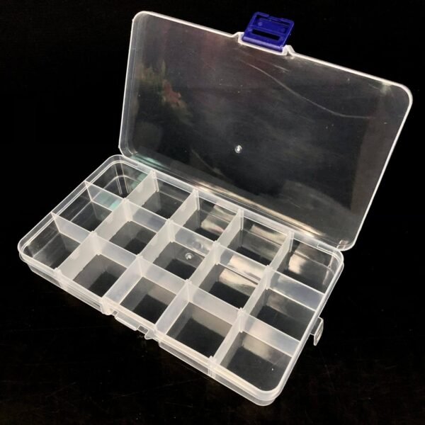 15 Grid Adjustable Partition Clear Plastic Box Component Organiser