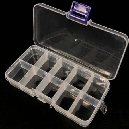 10 Grid Adjustable Partition Clear Plastic Box Component Organiser