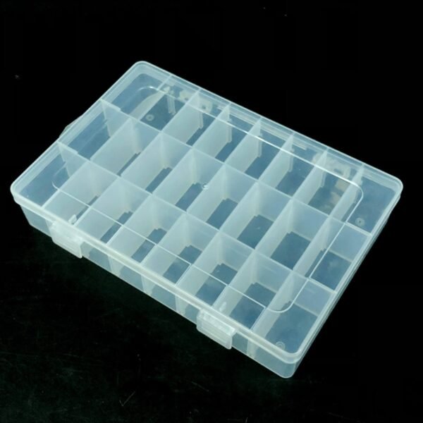 24 Grid Adjustable Partition Clear Plastic Box Component Organiser
