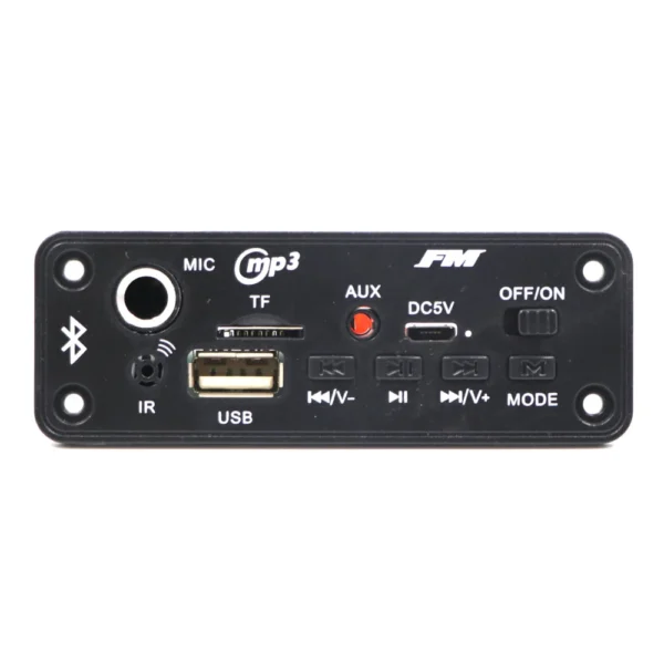 BT Panel - DIY Stereo Board With Built In MIC Slot, Bluetooth,FM,USB,SD-Card Slot,Aux,Amplifier & With IR
