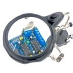 Hand Magnifier Tool 3.5x 12X with Soldering Iron Stand With Adjustable Alligator Clip Clamps LED & Magnifying Glass